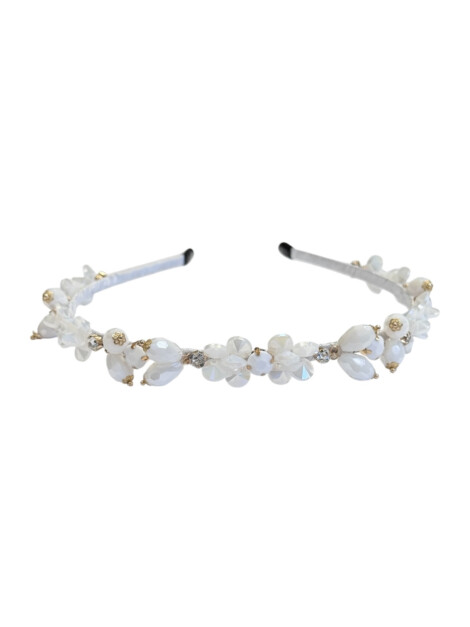 CRYSTAL HAIR BAND WHITE