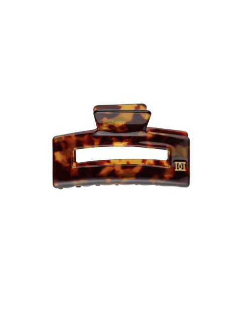 SQUARE HAIR CLAW SMALL BROWN TORTOISE