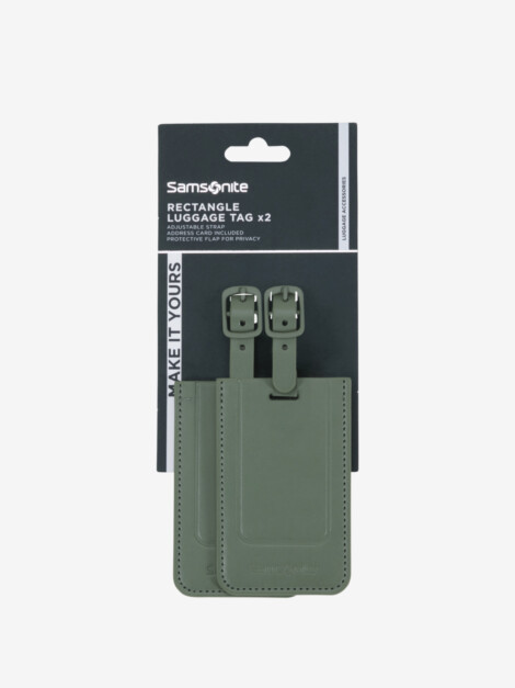 TA REVOLUTION RECTANGLE LUGGAGE TAG x2 GREEN