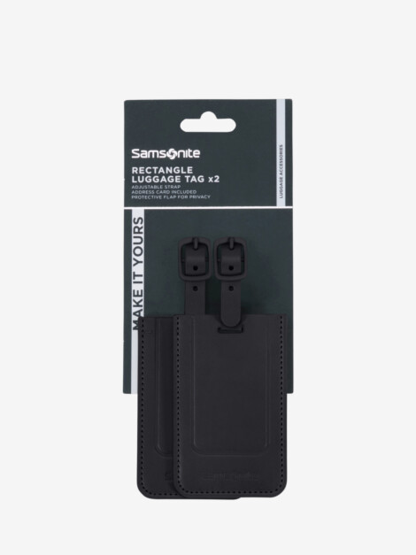 TA REVOLUTION RECTANGLE LUGGAGE TAG x2 BLACK