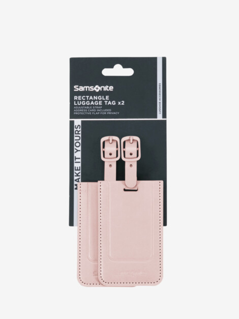TA REVOLUTION RECTANGLE LUGGAGE TAG x2 ROSE