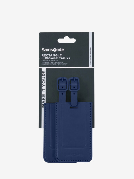 TA REVOLUTION RECTANGLE LUGGAGE TAG x2 MIDNIGHT BLUE