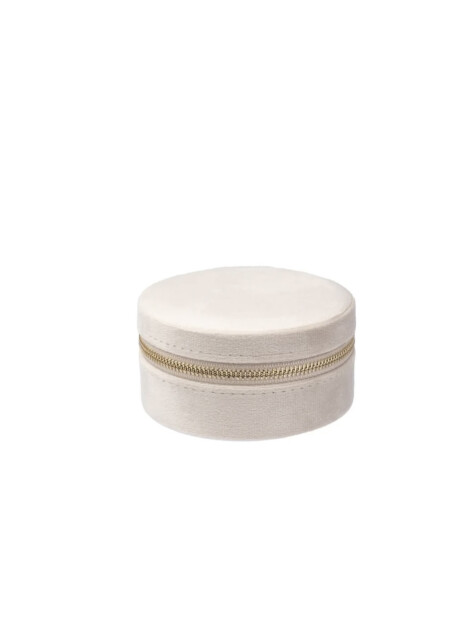 VELVET JEWELLERY BOX ROUND SAND
