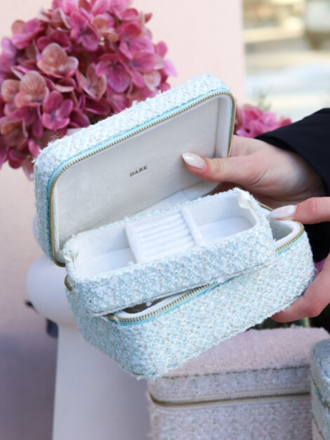 TWEED JEWELLERY BOX TEAL