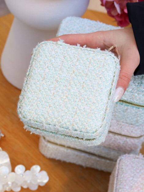 TWEED JEWELLERY BOX MINI TEAL