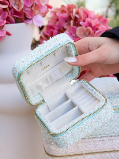 TWEED JEWELLERY BOX MINI TEAL