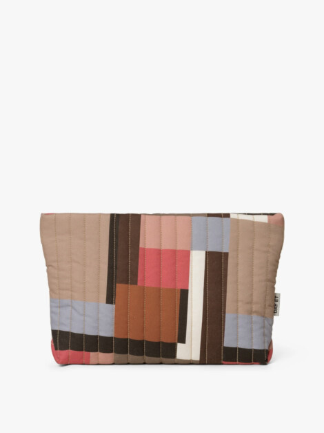 SOFT COTTON QUILT POUCH ASH ROSE
