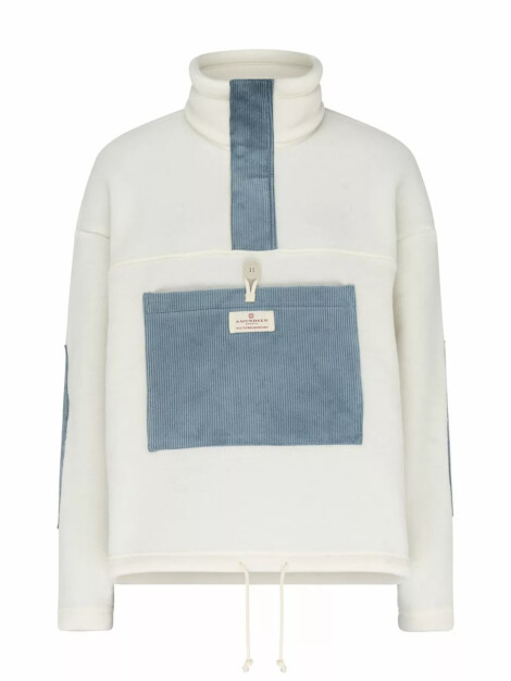 VAGABOND WIDE CORD FLEECE NATURAL/STORMY BLUE