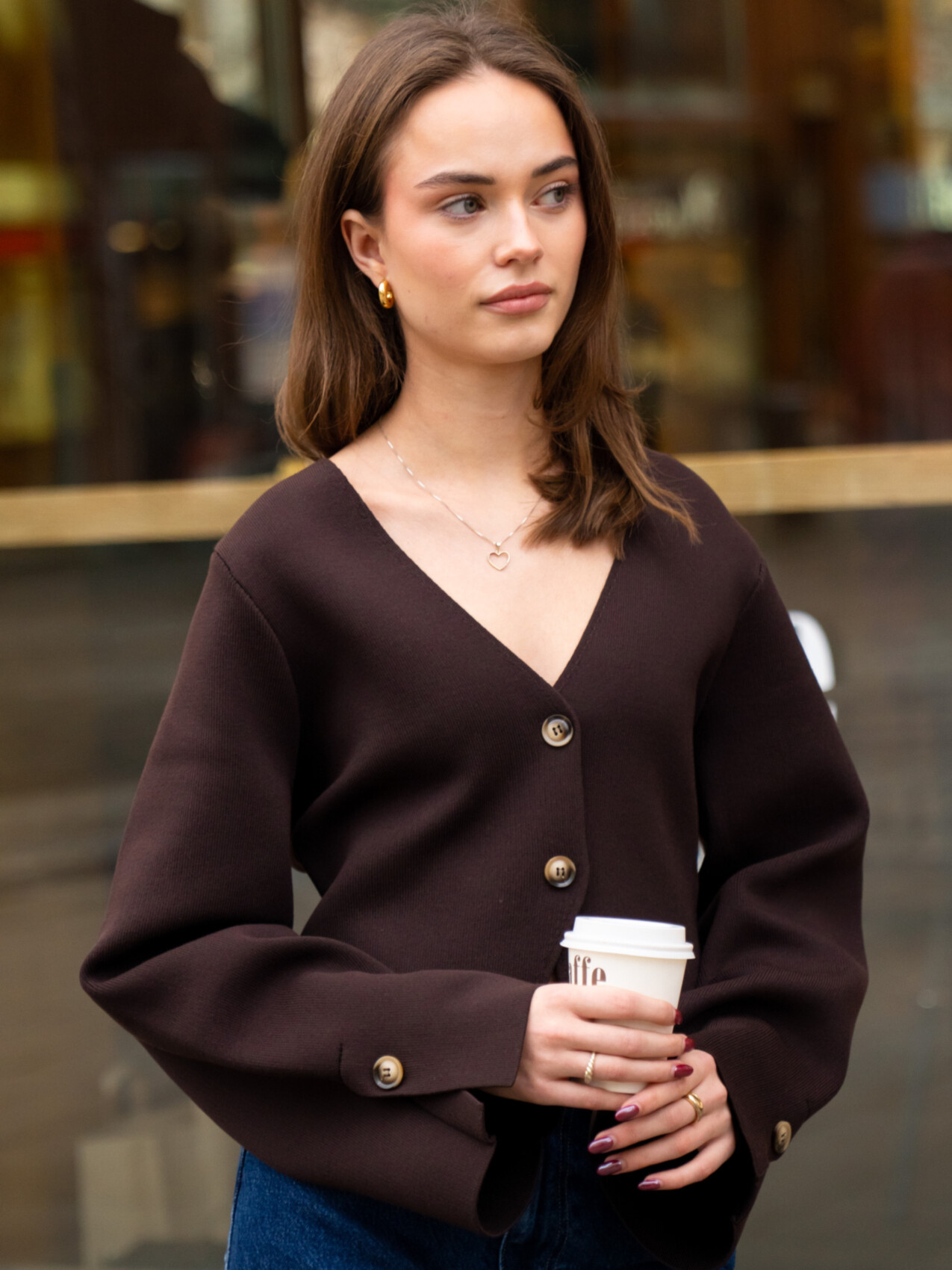 FULVIA KNIT BLOUSE DARK BROWN
