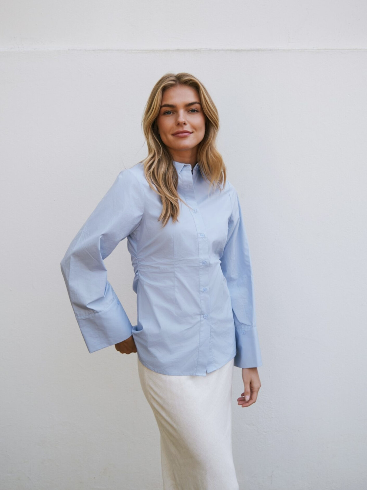 CAROLI POPLIN SHIRT LIGHT BLUE
