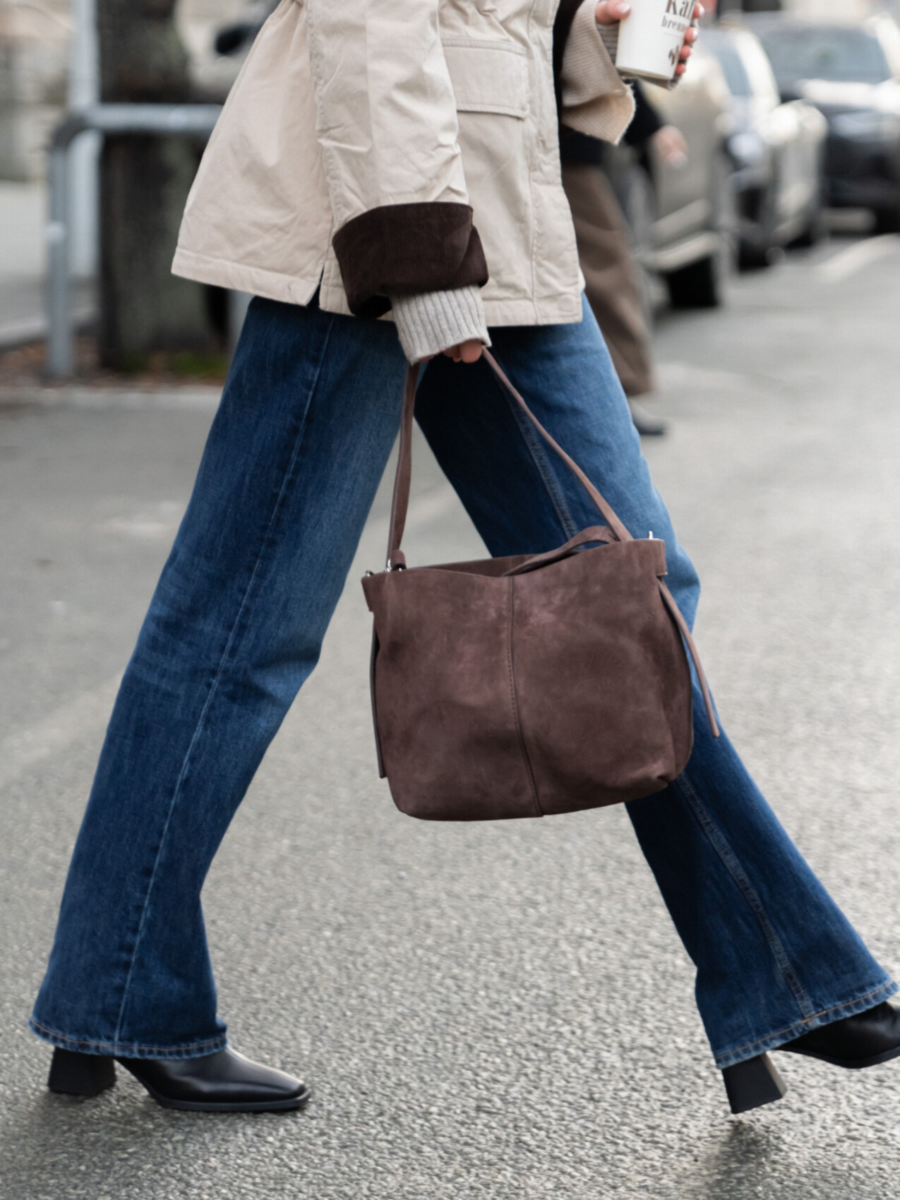 SUEDE FRAYA SMALL BAG HOT FUDGE BROWN