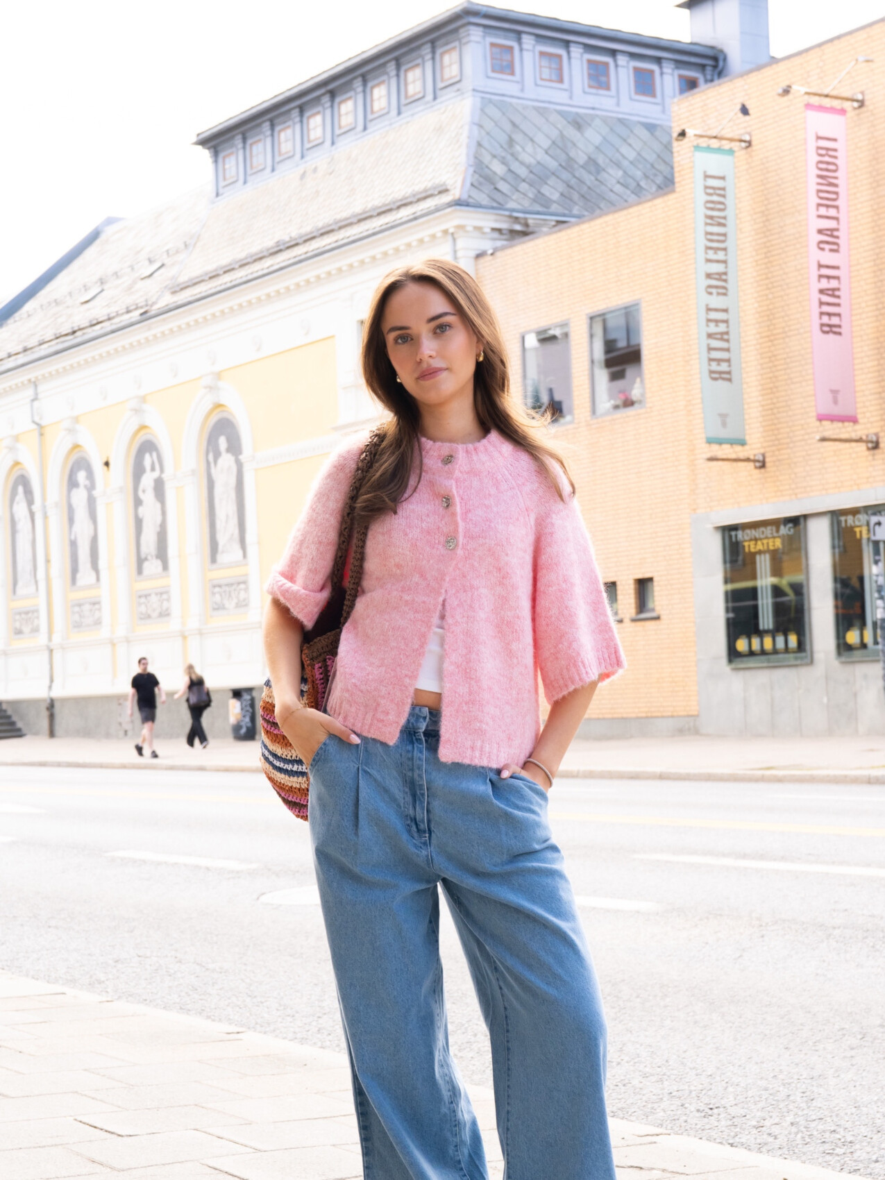 BENUTA FLUFFY KNIT CARDIGAN LIGHT PINK