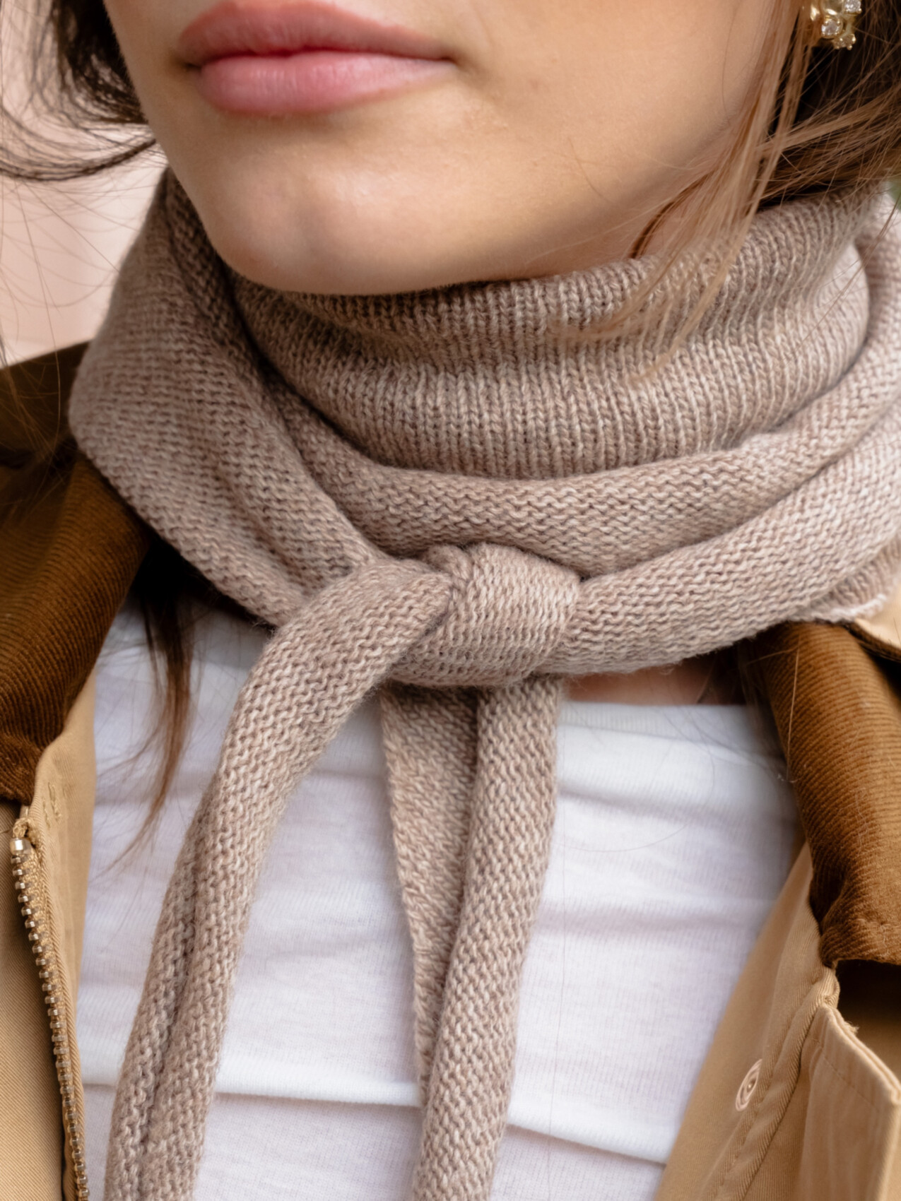 MISTY KNIT SCARF BEIGE MELANGE