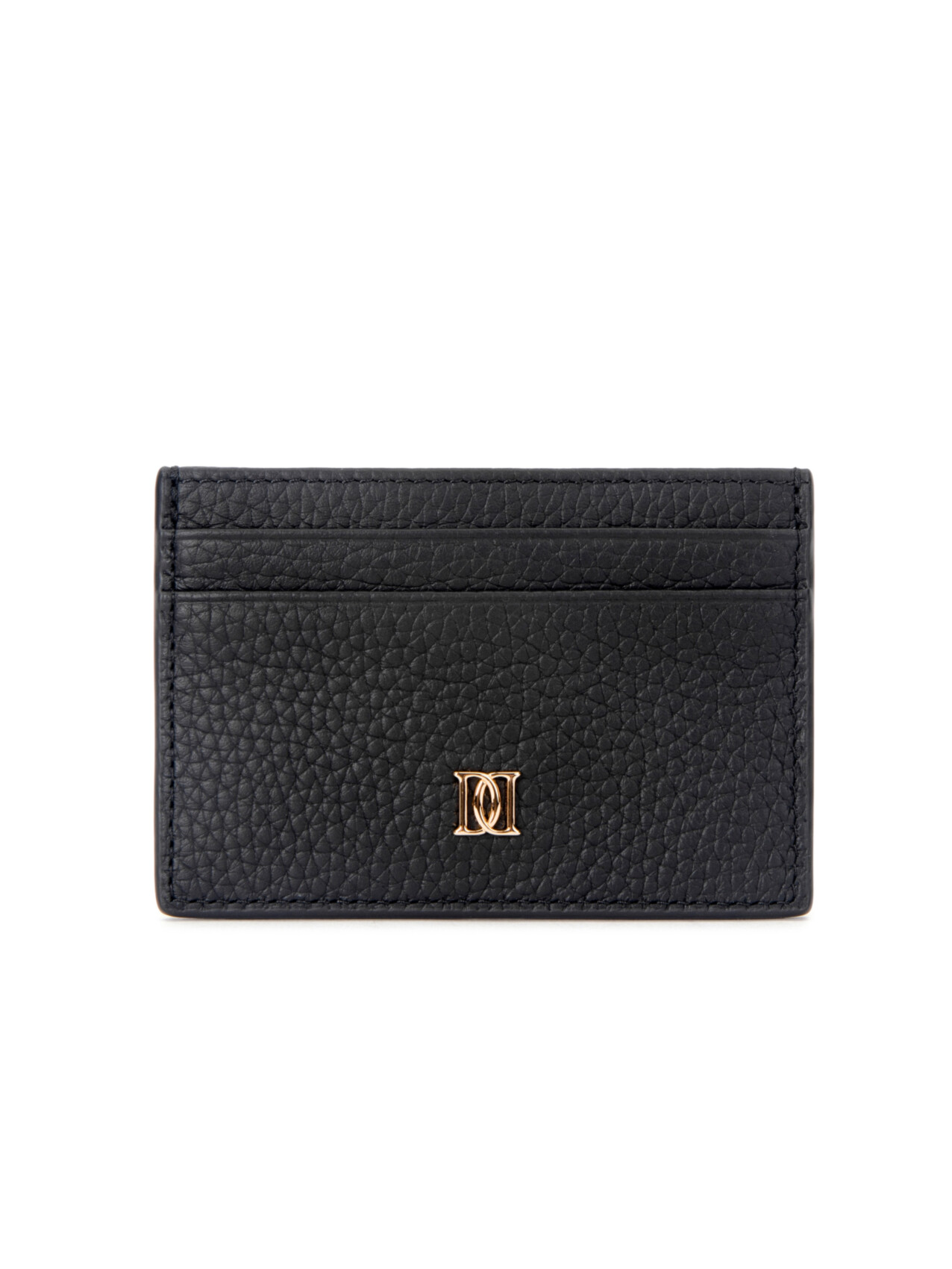 LEATHER CARD HOLDER GRAIN BLACK