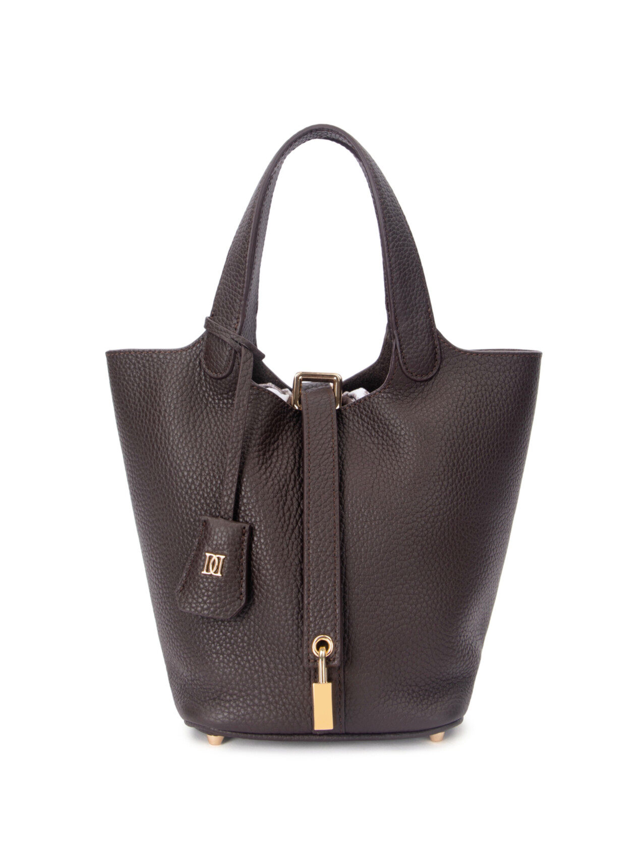 LEATHER BUCKET BAG MINI CHOCOLATE BROWN