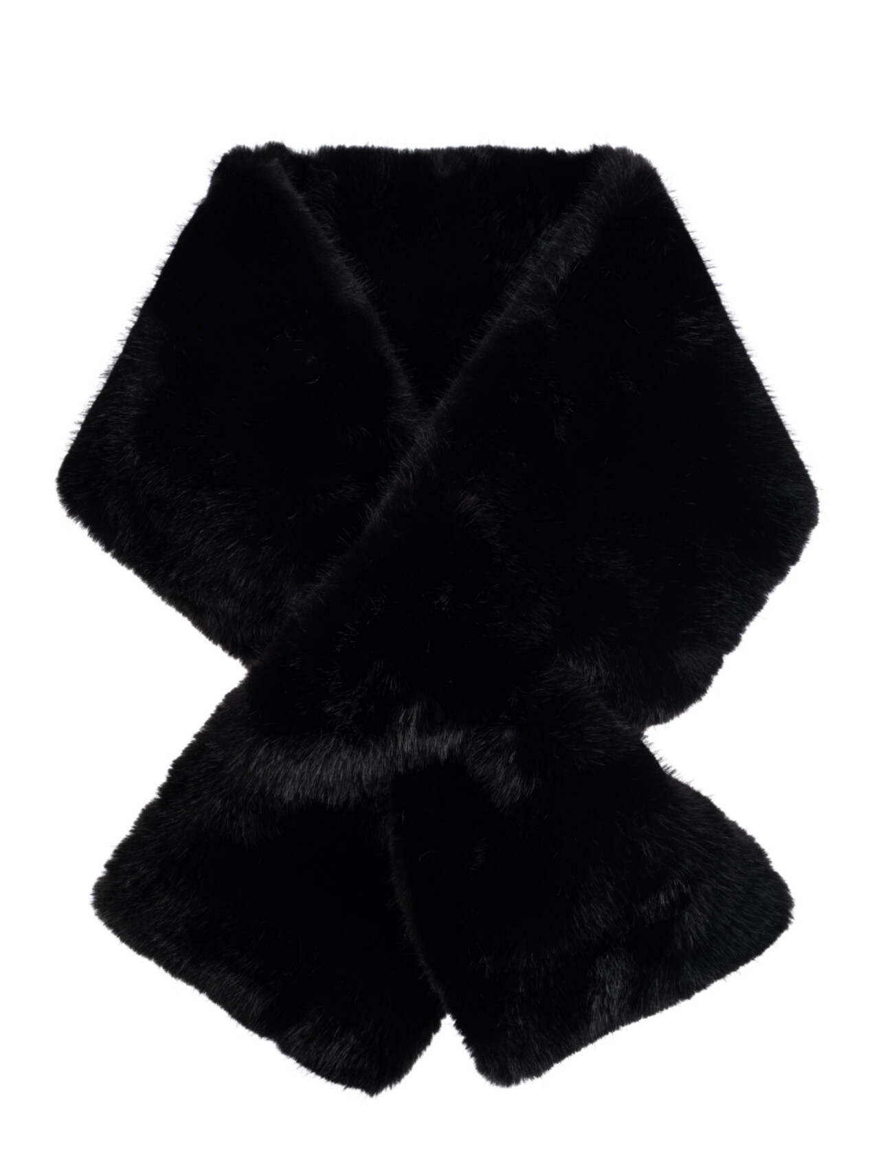 FAUX FUR MINK SCARF BLACK