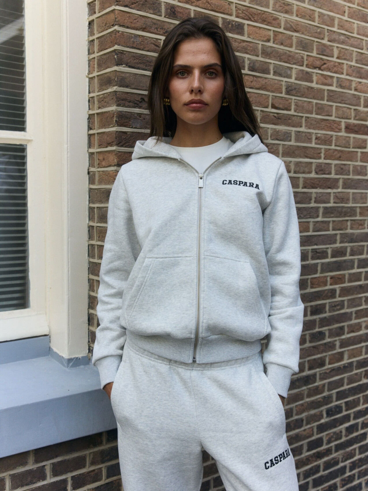 W. ALL-STAR ZIP HOODIE GREY MELANGE/BLACK