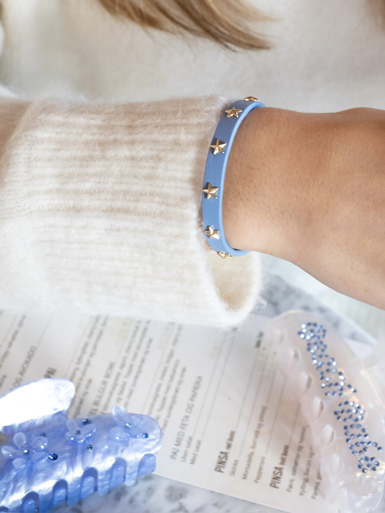 STAR STUD BRACELET MINI IBIZA BLUE
