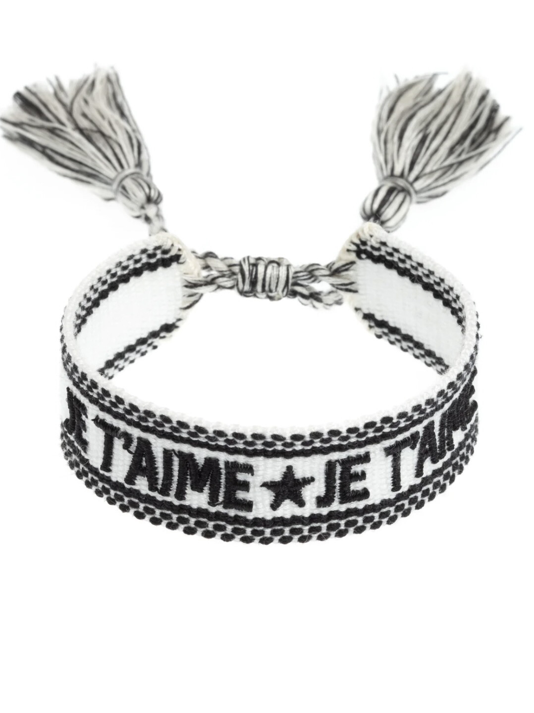 TØYARMBÅND JE T'AIME WHITE W/BLACK