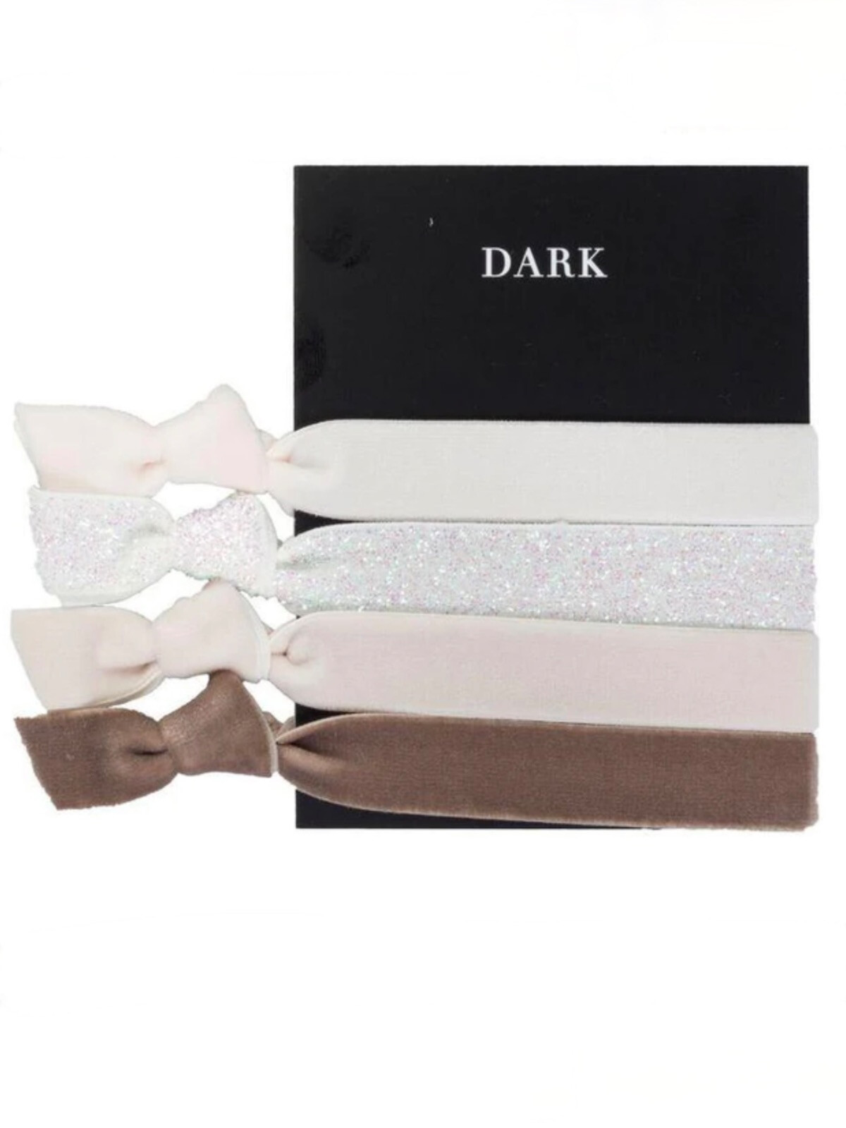 VELVET HAIR TIES 4PK POWDER