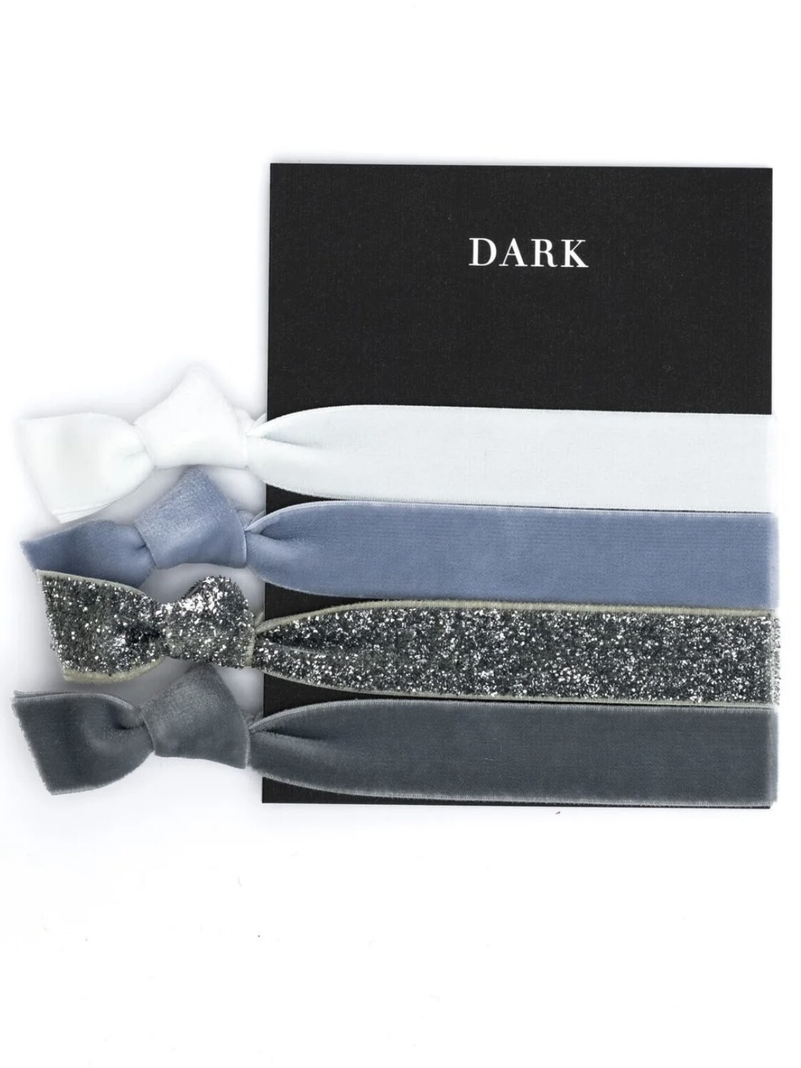 VELVET HAIR TIES 4PK COOL BLUE