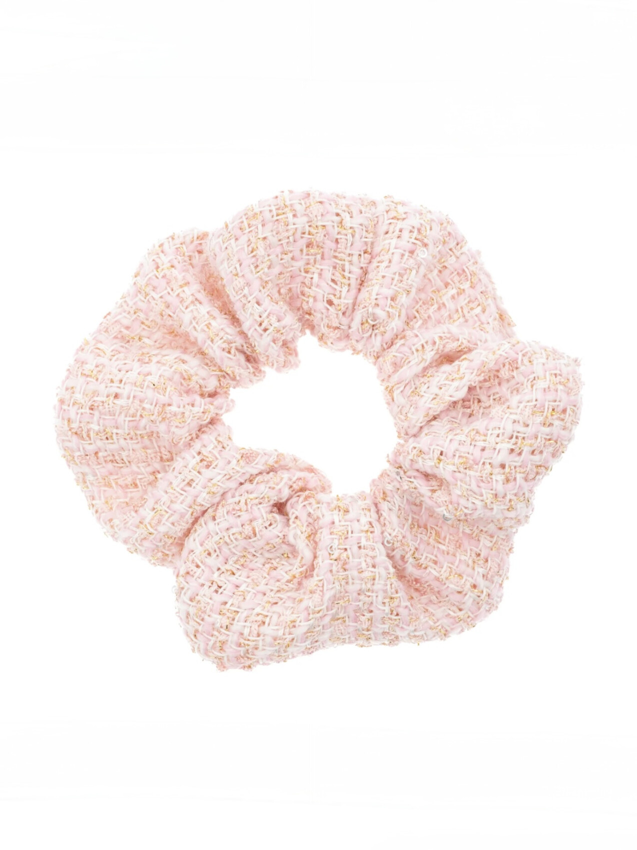 TWEED SCRUNCHIE LIGHT ROSE
