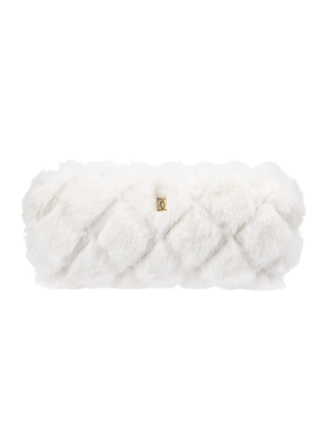 FAUX FUR QUILTED TOOL POUCH OFF WHITE