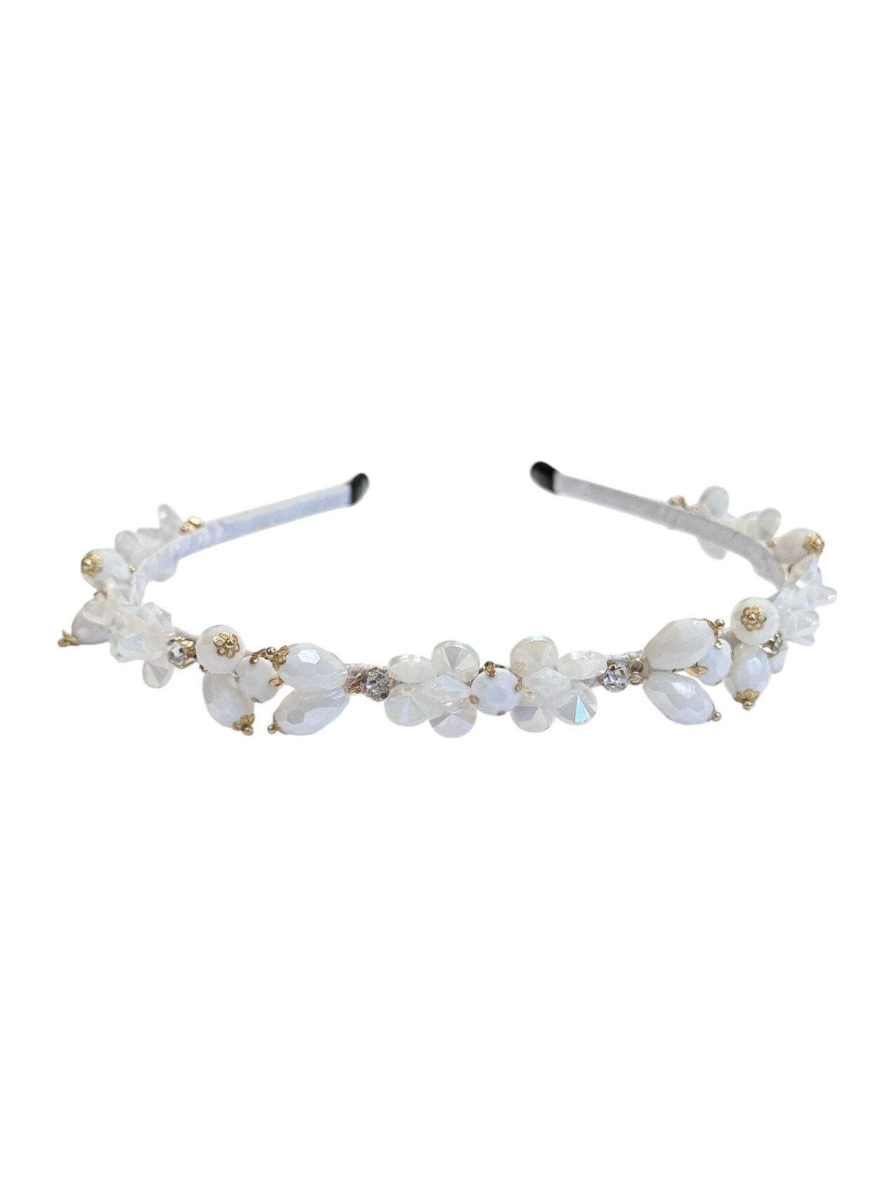 CRYSTAL HAIR BAND WHITE