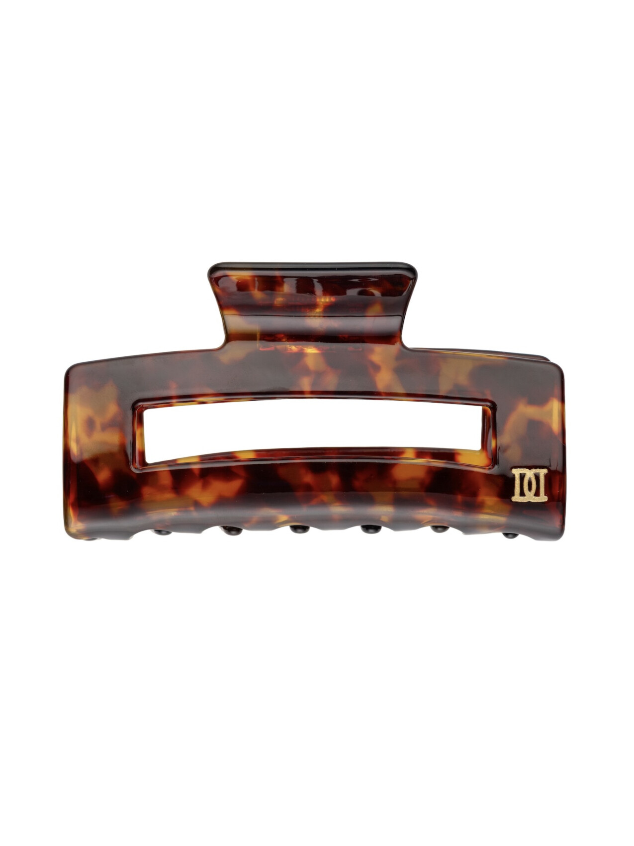 SQUARE HAIR CLAW LARGE BROWN TORTOISE