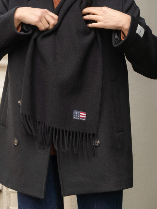 MASSACHUSETTS RECYCLED WOOL BLEND SCARF BLACK