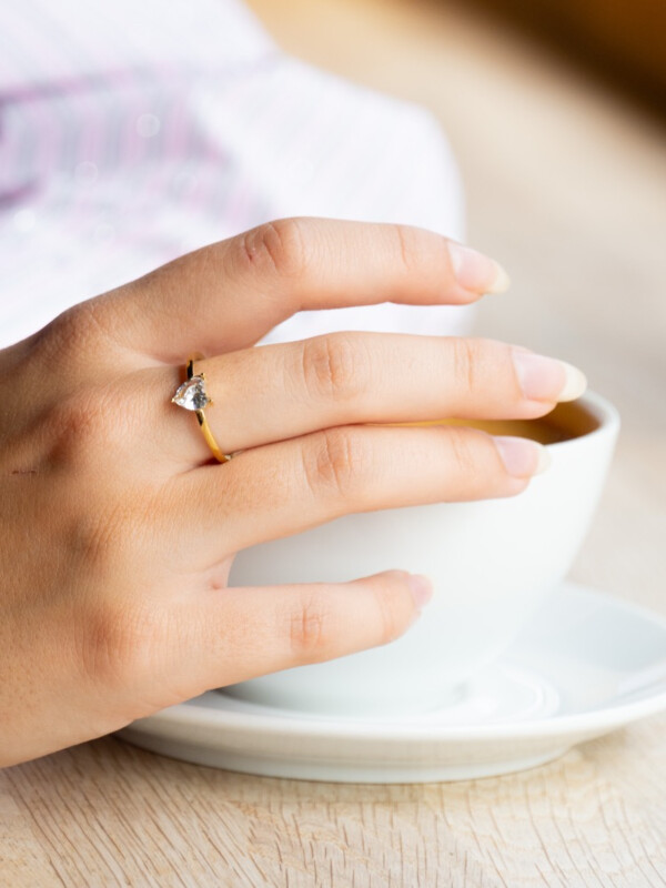 HEART CRYSTAL RING GOLD + CRYSTAL