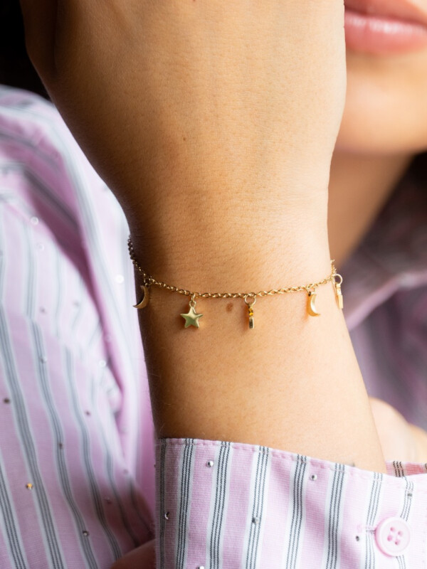 CHARM BRACELET EXTRA THIN GOLD