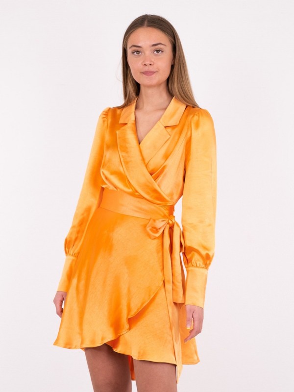 DAWN SATIN DRESS Tangerine
