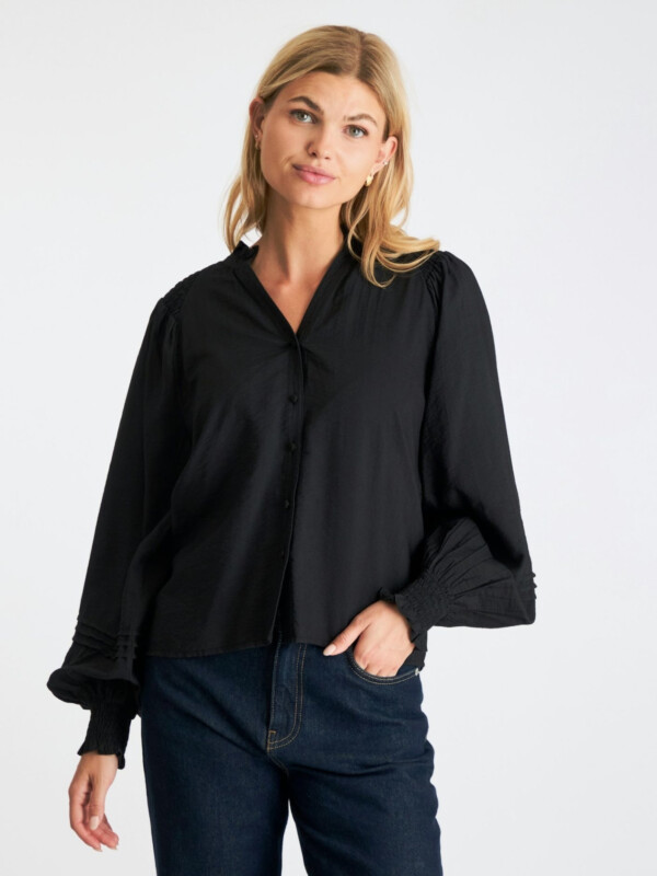 NEO NOIR DORMA STRUCTURE BLOUSE BLACK