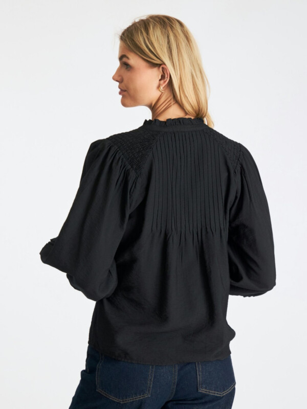 NEO NOIR DORMA STRUCTURE BLOUSE BLACK