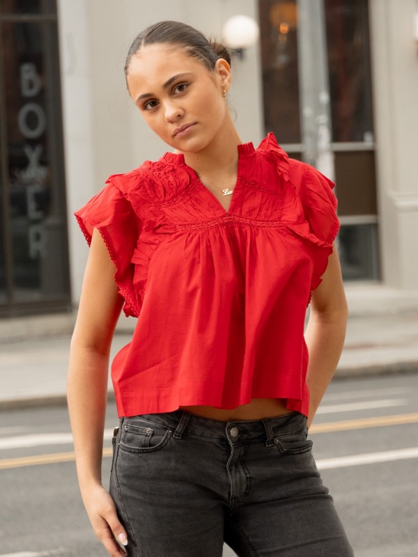 JAYLA S VOILE TOP RED