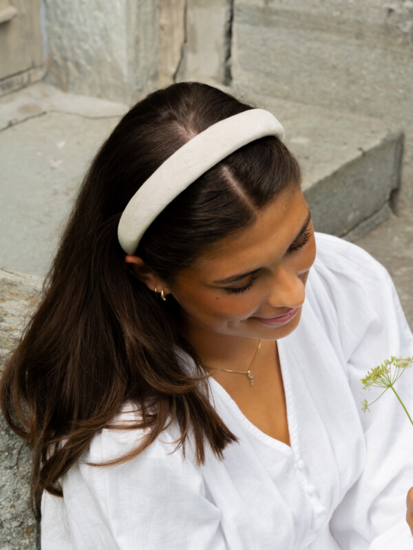 VELVET HAIRBAND OFF WHITE