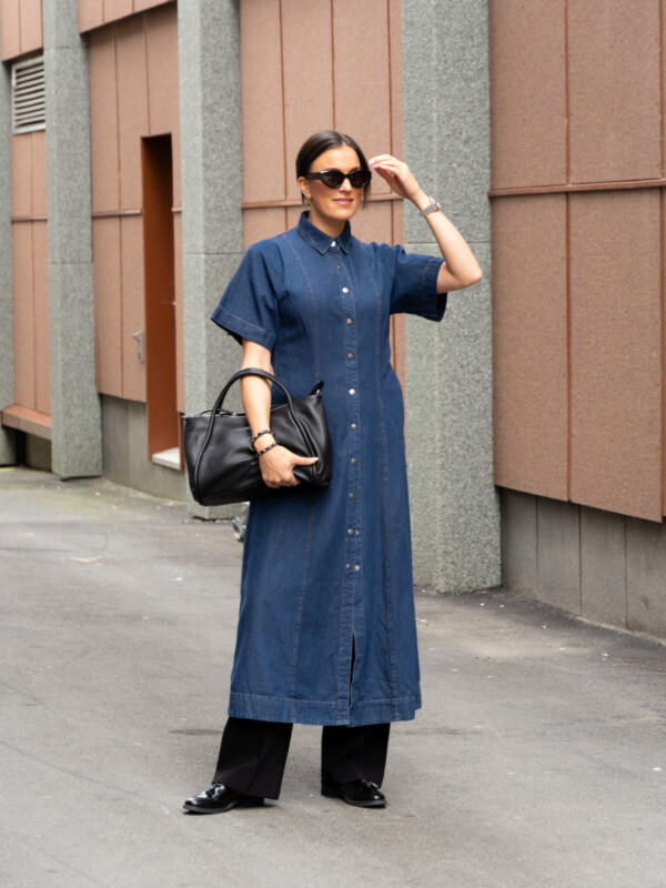 NEO NOIR BALLI DENIM DRESS DARK BLUE