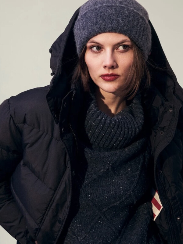 MICHELLE YAK BLEND BEANIE DARK BLUE MELANGE