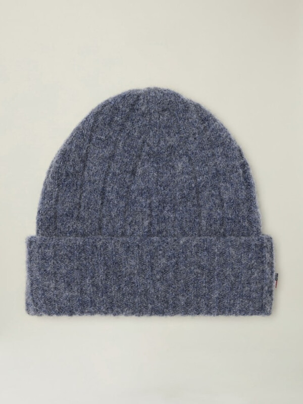 MICHELLE YAK BLEND BEANIE DARK BLUE MELANGE