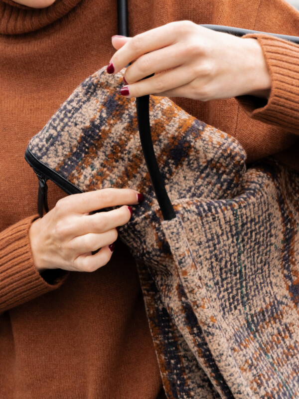 DAY WOOLEN CHECK MINI MAJOR BROWN