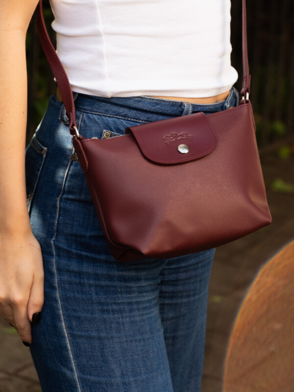 Longchamp Le Pliage City Crossbody Bag In Plum