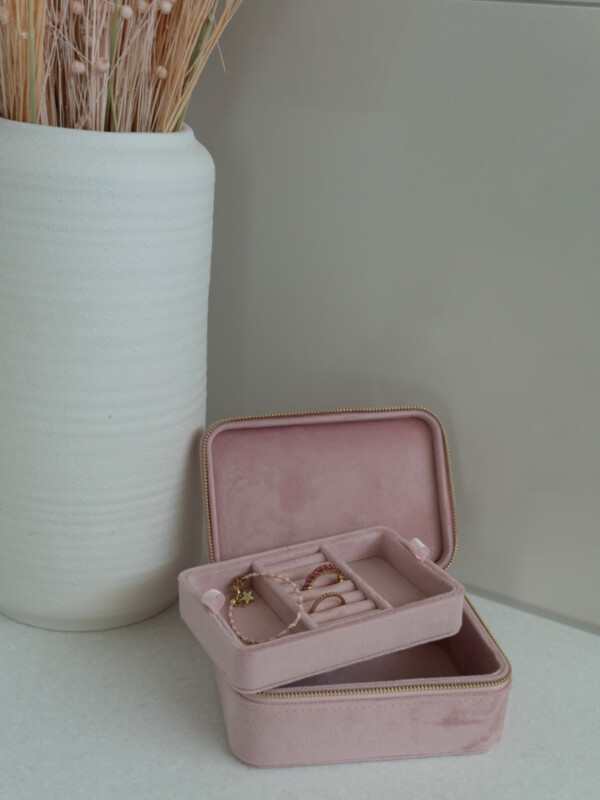 Velvet Jewellery Box Sparkled Rose