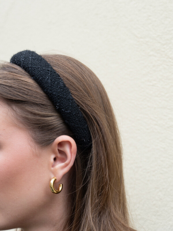 TWEED HAIRBAND BLACK