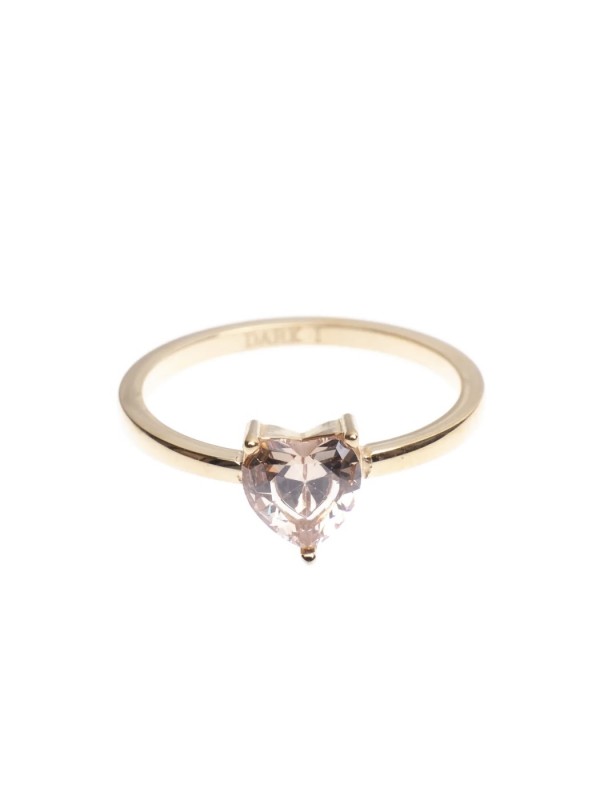 HEART CRYSTAL RING GOLD + CHAMPAGNE