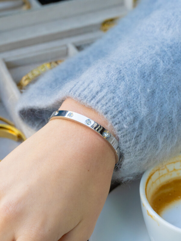 BIG DOT BANGLE SILVER