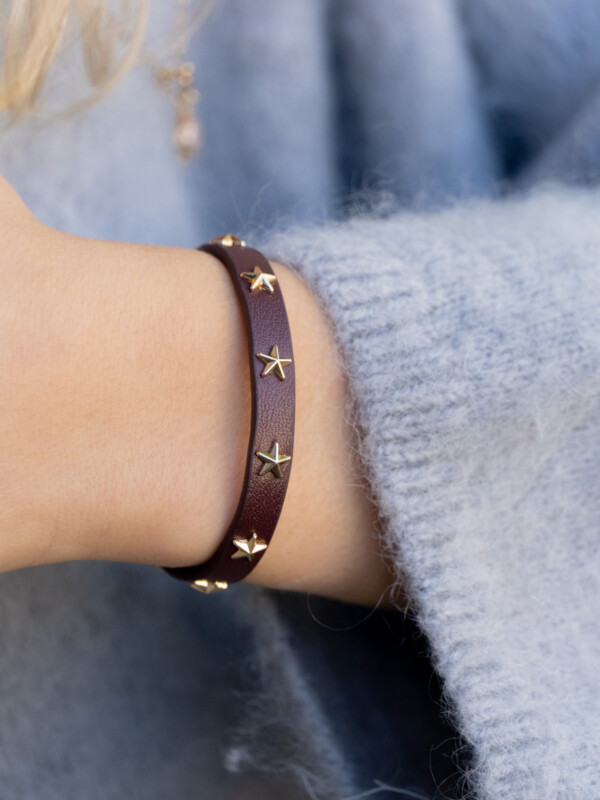 STAR STUD BRACELET MINI MAROON