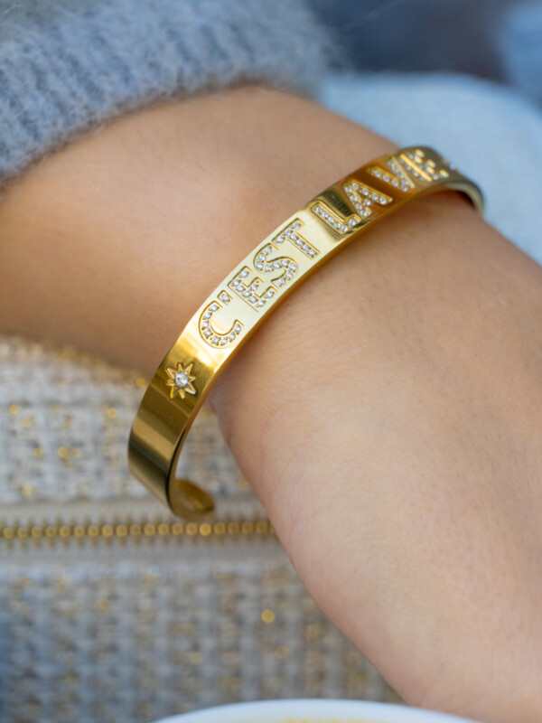 CRYSTAL CUFF C’EST LA VIE GOLD