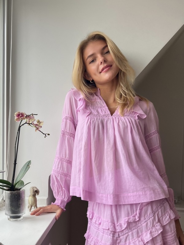 AROMA S VOILE BLOUSE ROSE