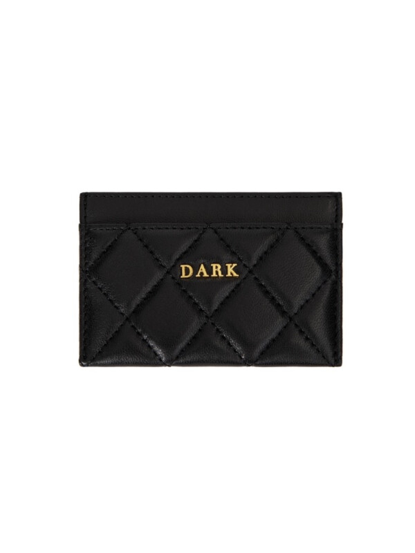 LEATHER QUILTED CARDHOLDER BLACK